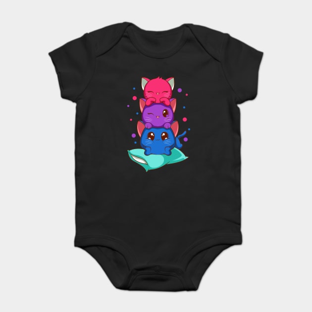 Bisexual Flag Color Kittens Funny Pride Gift product Baby Bodysuit by creative